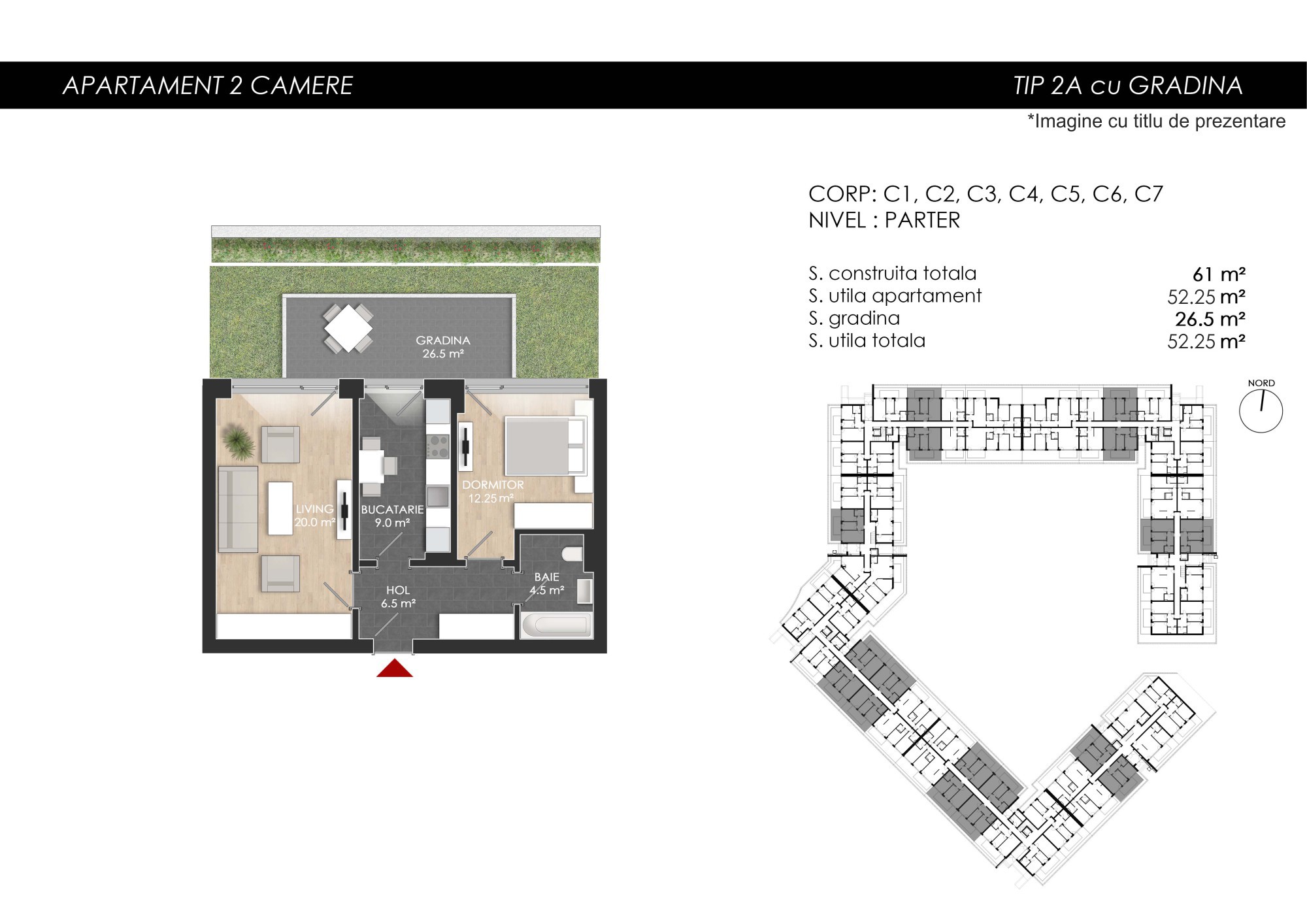Apartamente 2 camere tip 2AG - PRET DEZVOLTATOR 156 300 E - 2