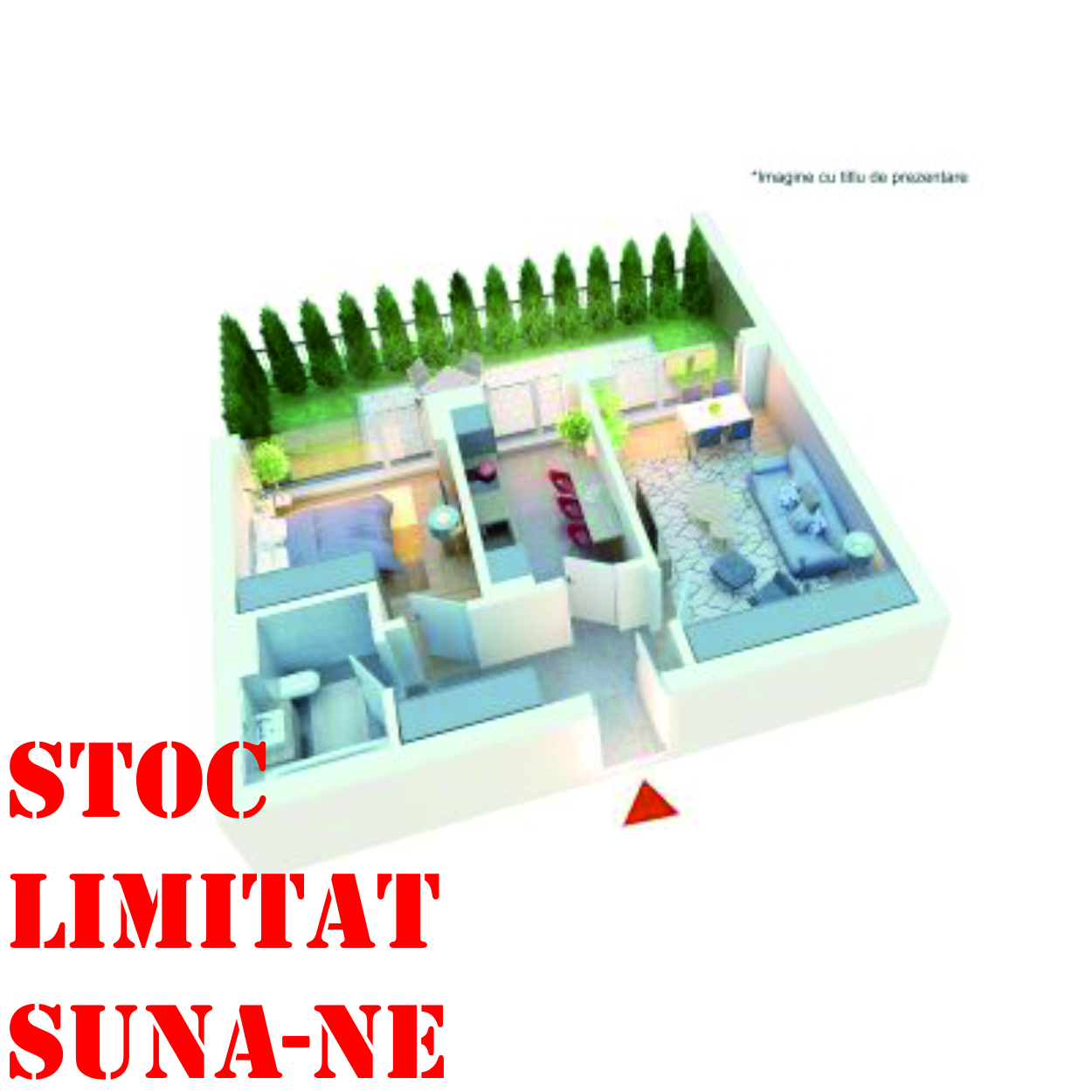 Apartament 2 camere tip 2A’G - PRET DEZVOLTATOR 155 300 E
