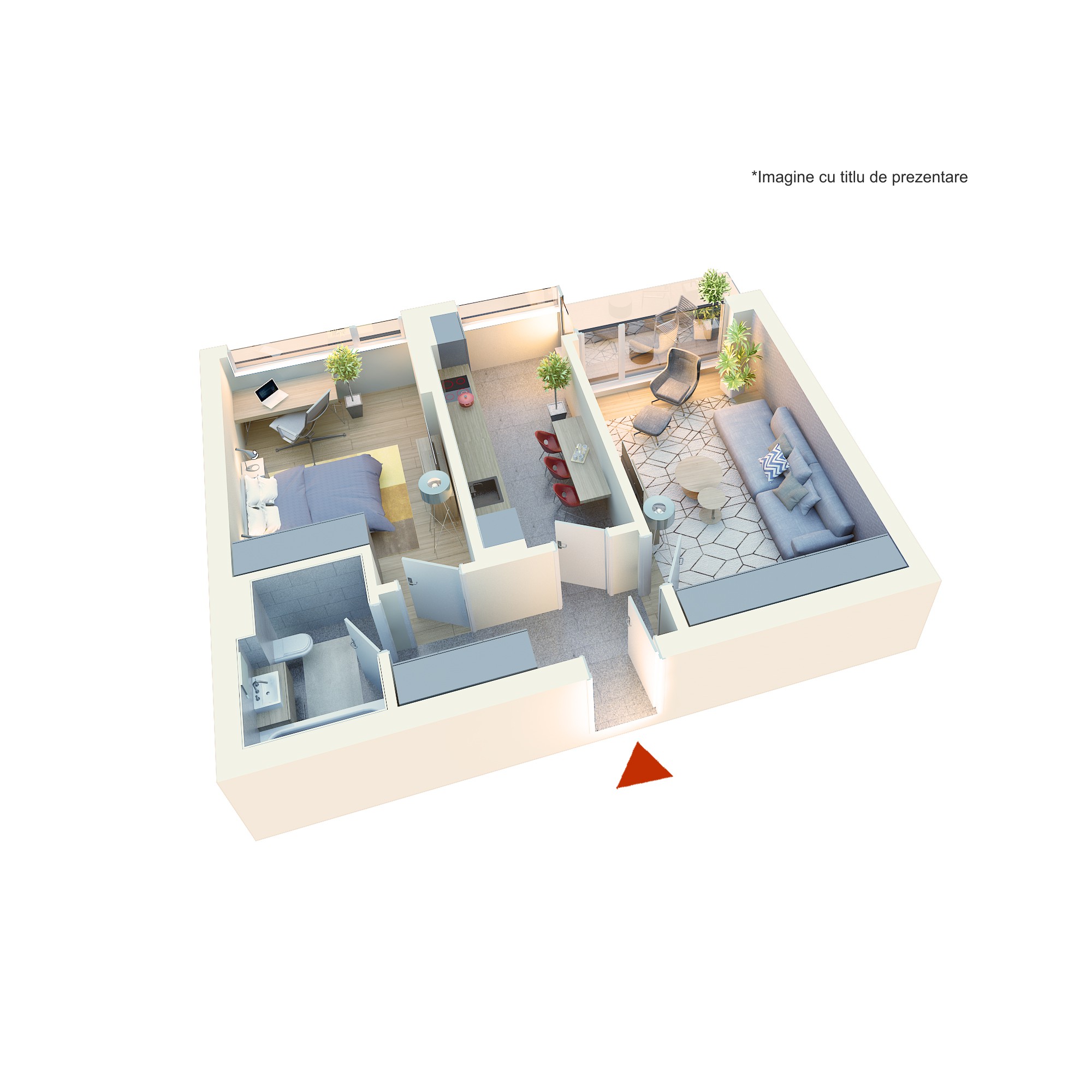 Apartament 2 camere tip 2Ac’ - PRET DEZVOLTATOR 142 700 E