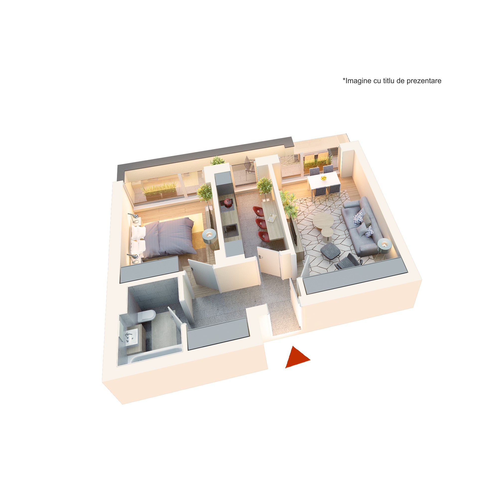 Apartament 2 camere tip 2C4’ - PRET DEZVOLTATOR 141 100 E