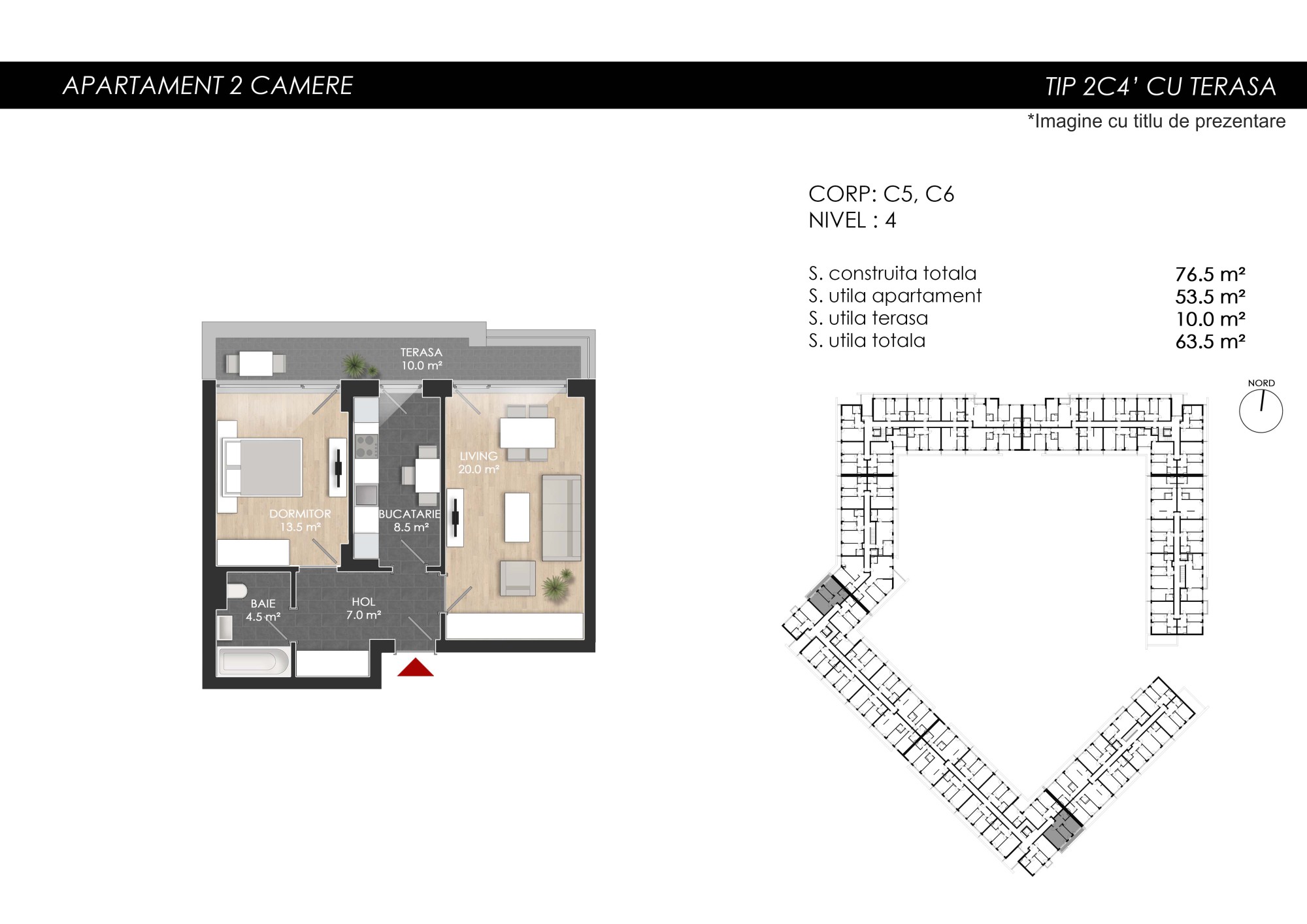 Apartament 2 camere tip 2C4’ - PRET DEZVOLTATOR 141 100 E - 2