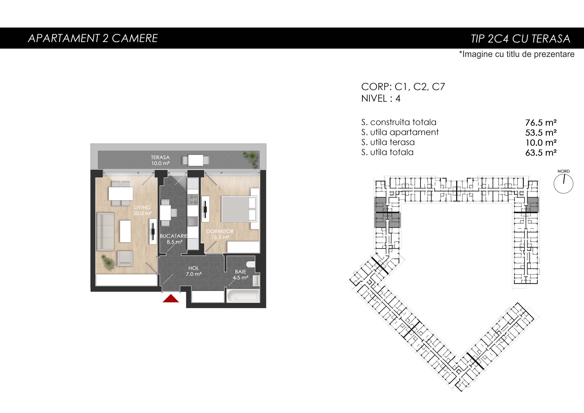 Apartament 2 Camere Tip 2C4 - PRET DEZVOLTATOR 141 100 E - 2