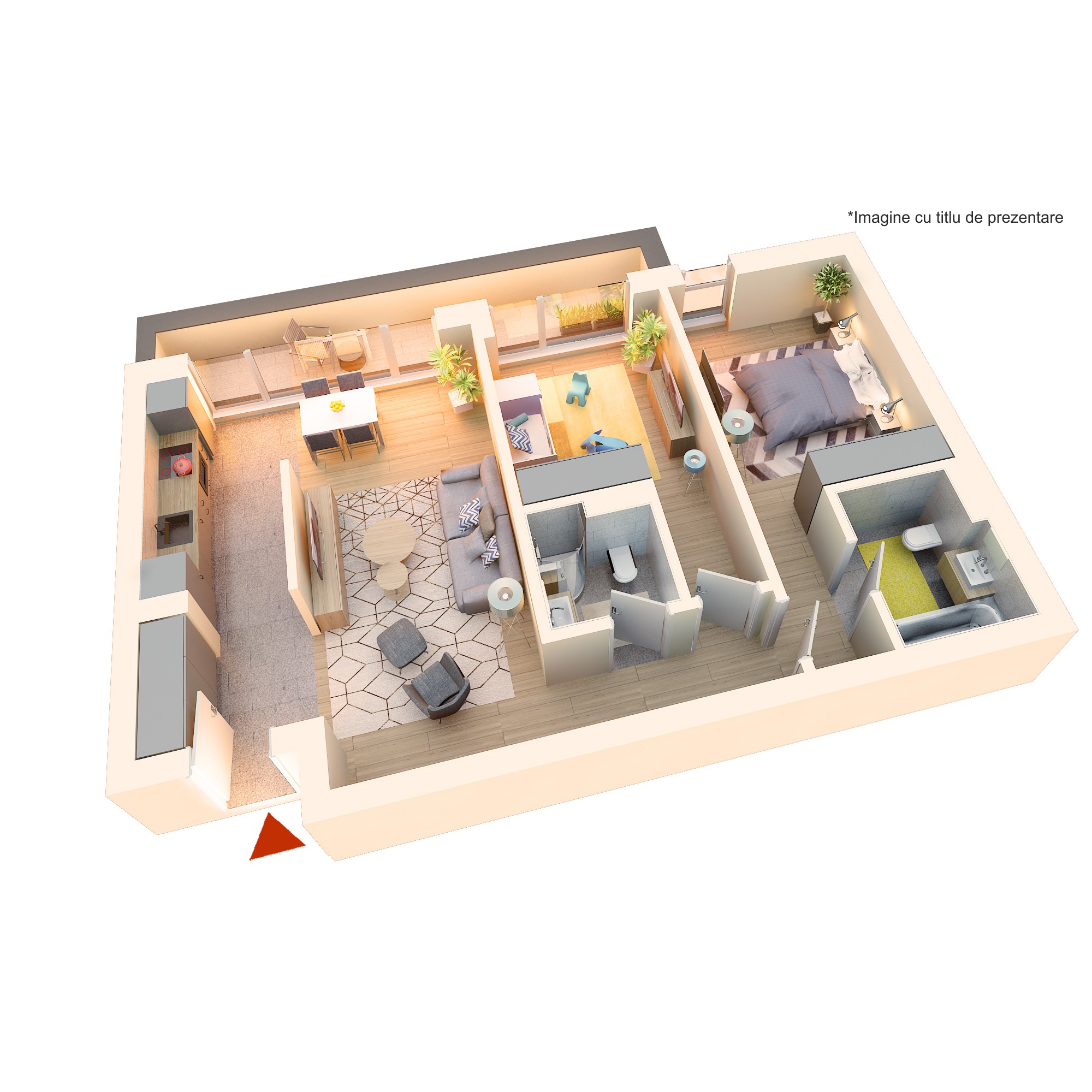 Apartament 3 Camere Tip 3A4 - PRET DEZVOLTATOR 185 000 E