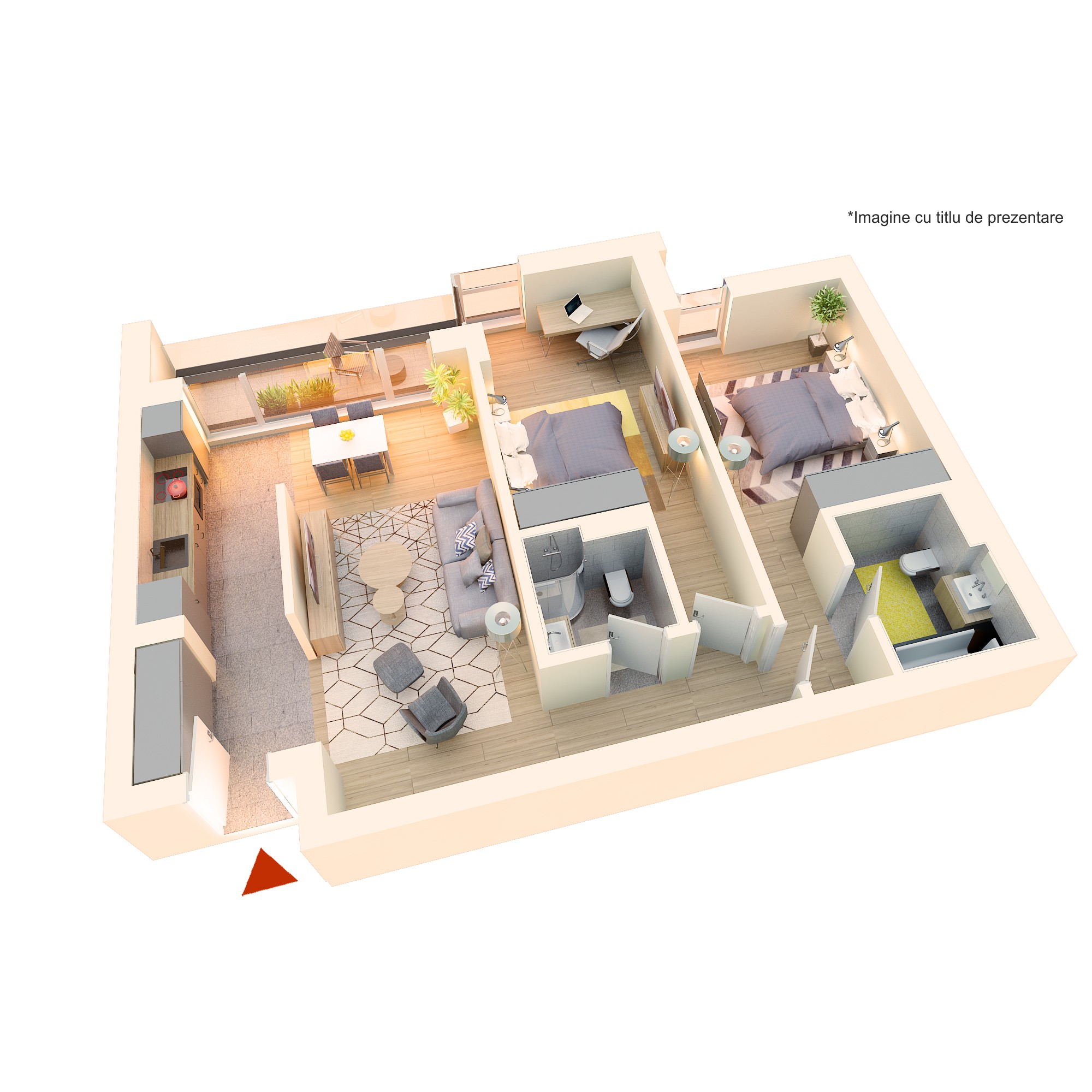 Apartament 3 Camere Tip 3Ac’ - PRET DEZVOLTATOR 184 000 E