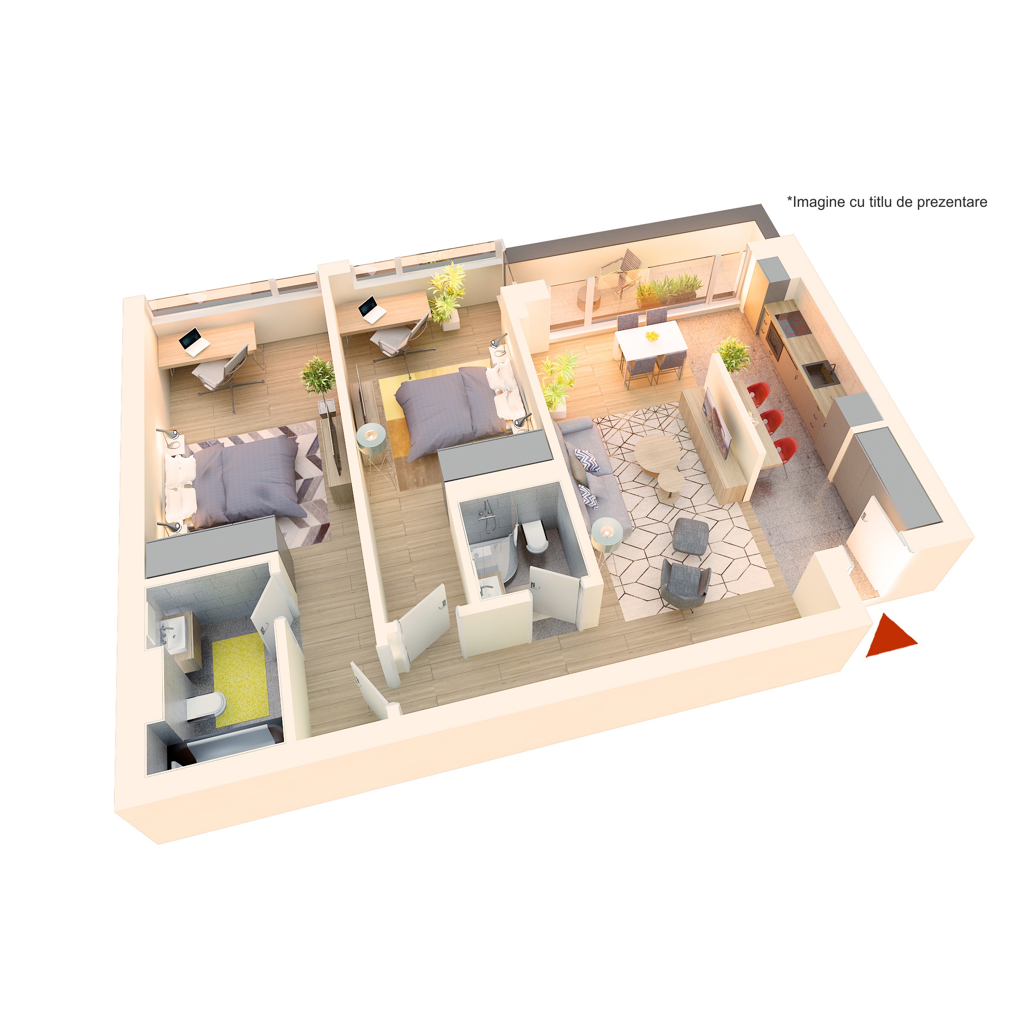 Apartament 3 camere tip 3Ac - PRET DEZVOLTATOR 197 100 E