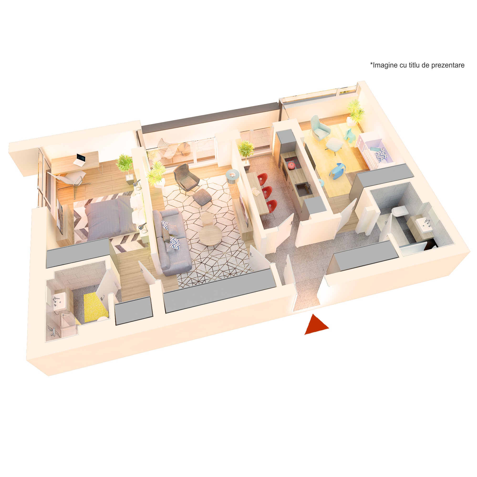 Apartament 3 camere tip 3Bc - PRET DEZVOLTATOR 190 000 E