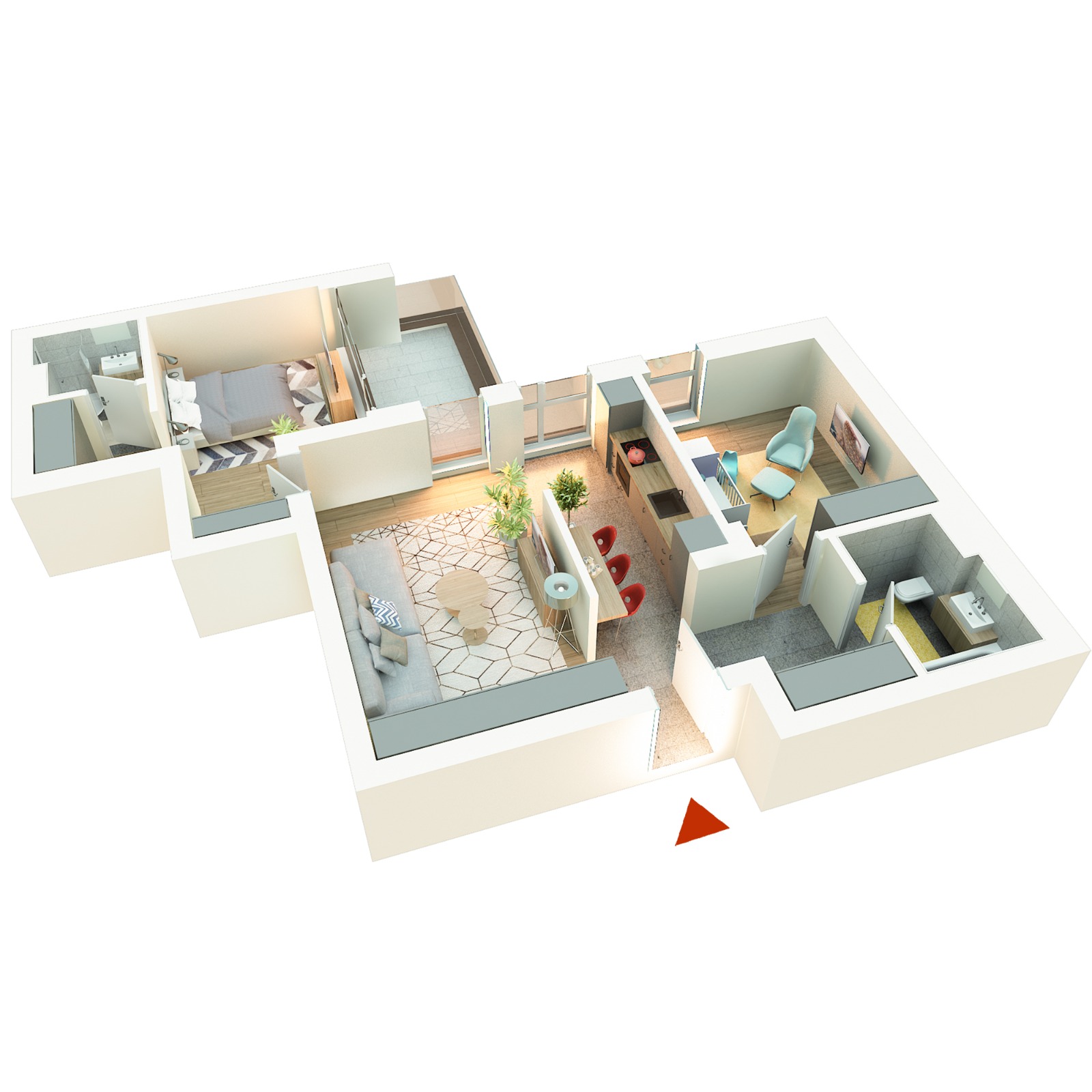 Apartament 3 camere tip 3F5 - PRET DEZVOLTATOR  187 500 E