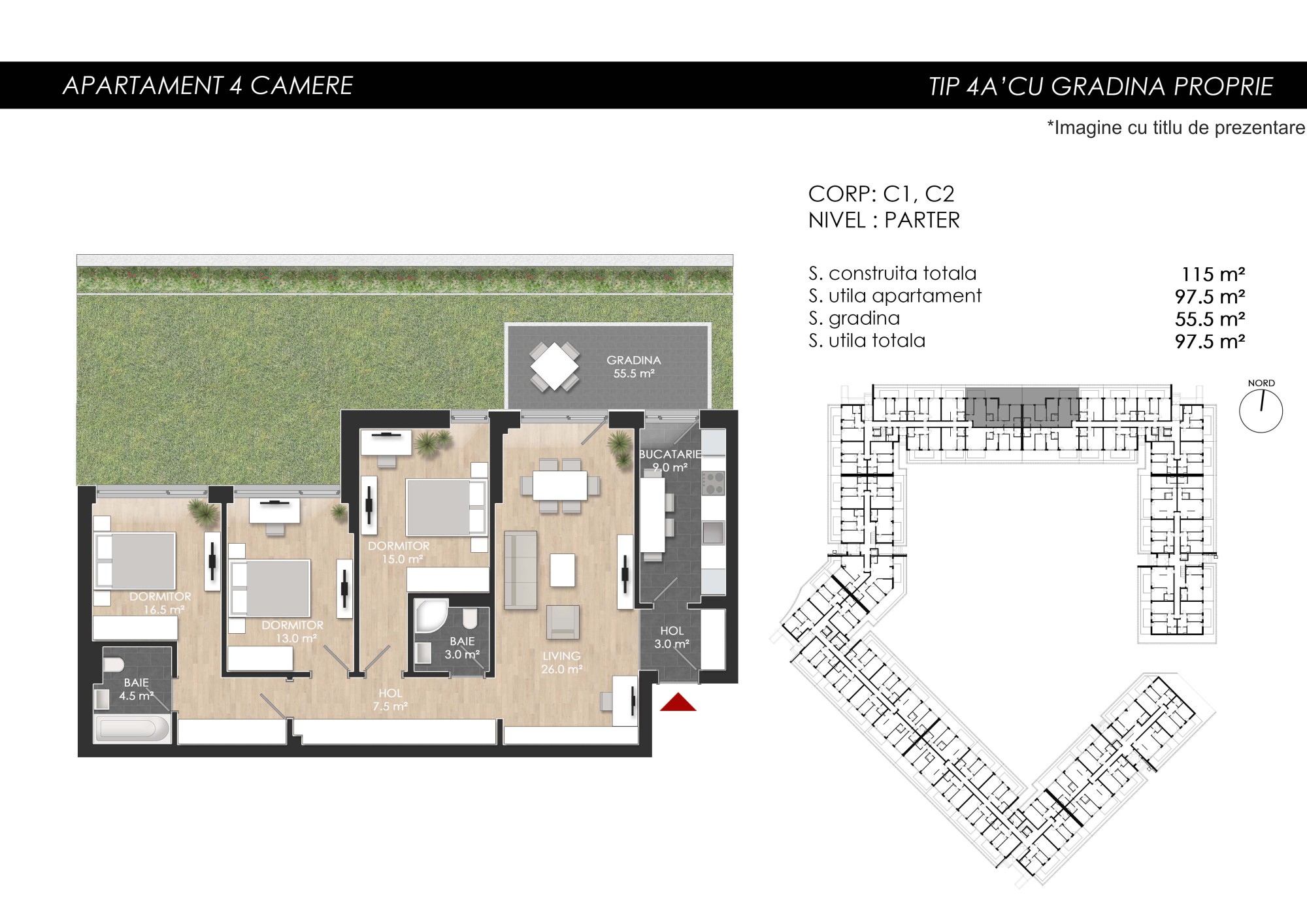 Apartament 4 camere tip 4A’G - PRET DEZVOLTATOR 293 000 E - 2