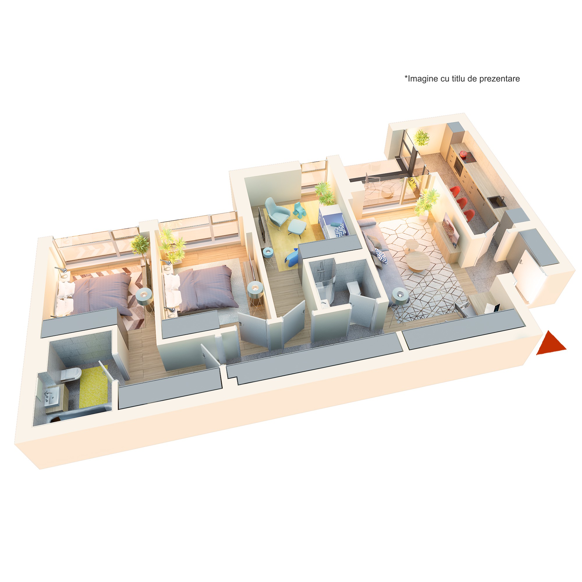 Apartament 4 camere tip 4Ac’  - PRET DEZVOLTATOR 224 300 E