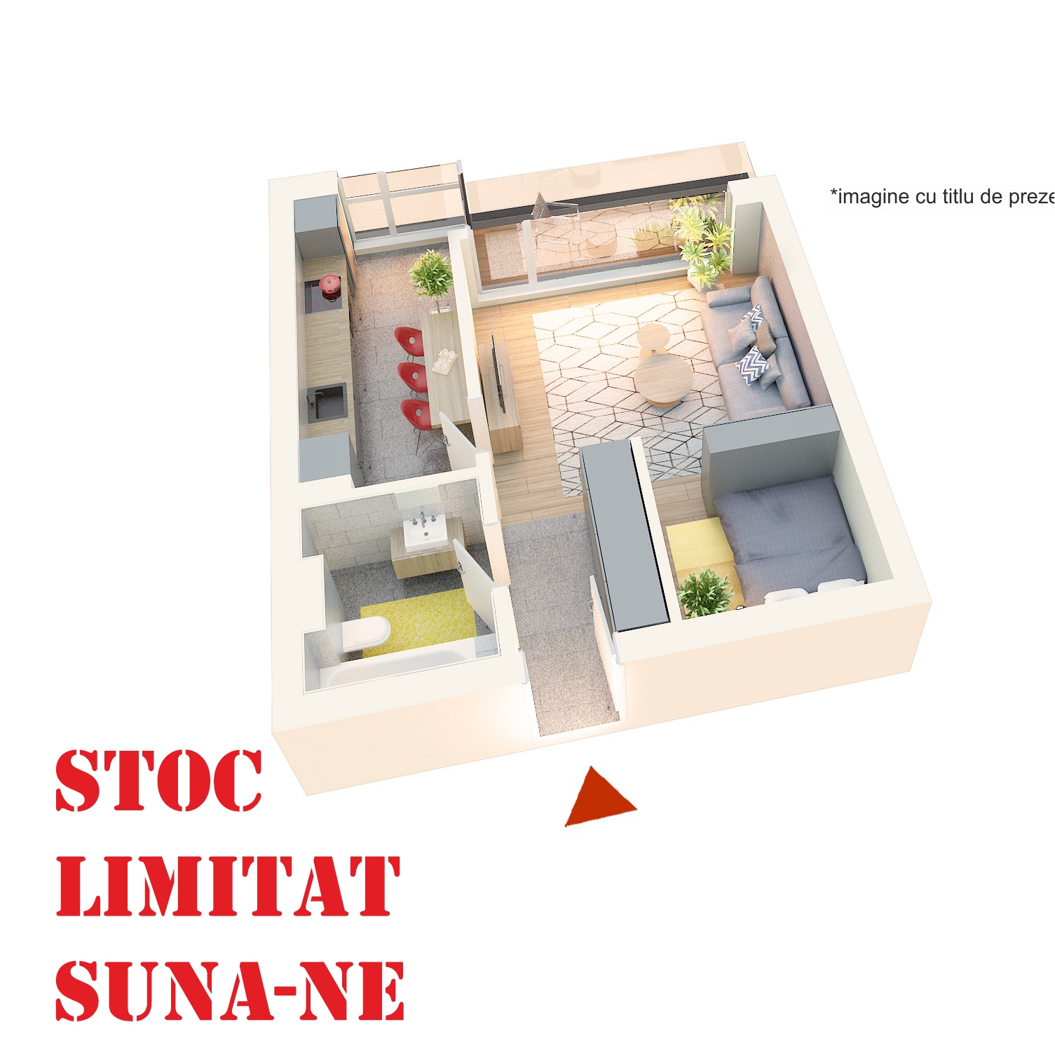 Apartament Studio tip 1AC - PRET DEZVOLTATOR 110 400 E